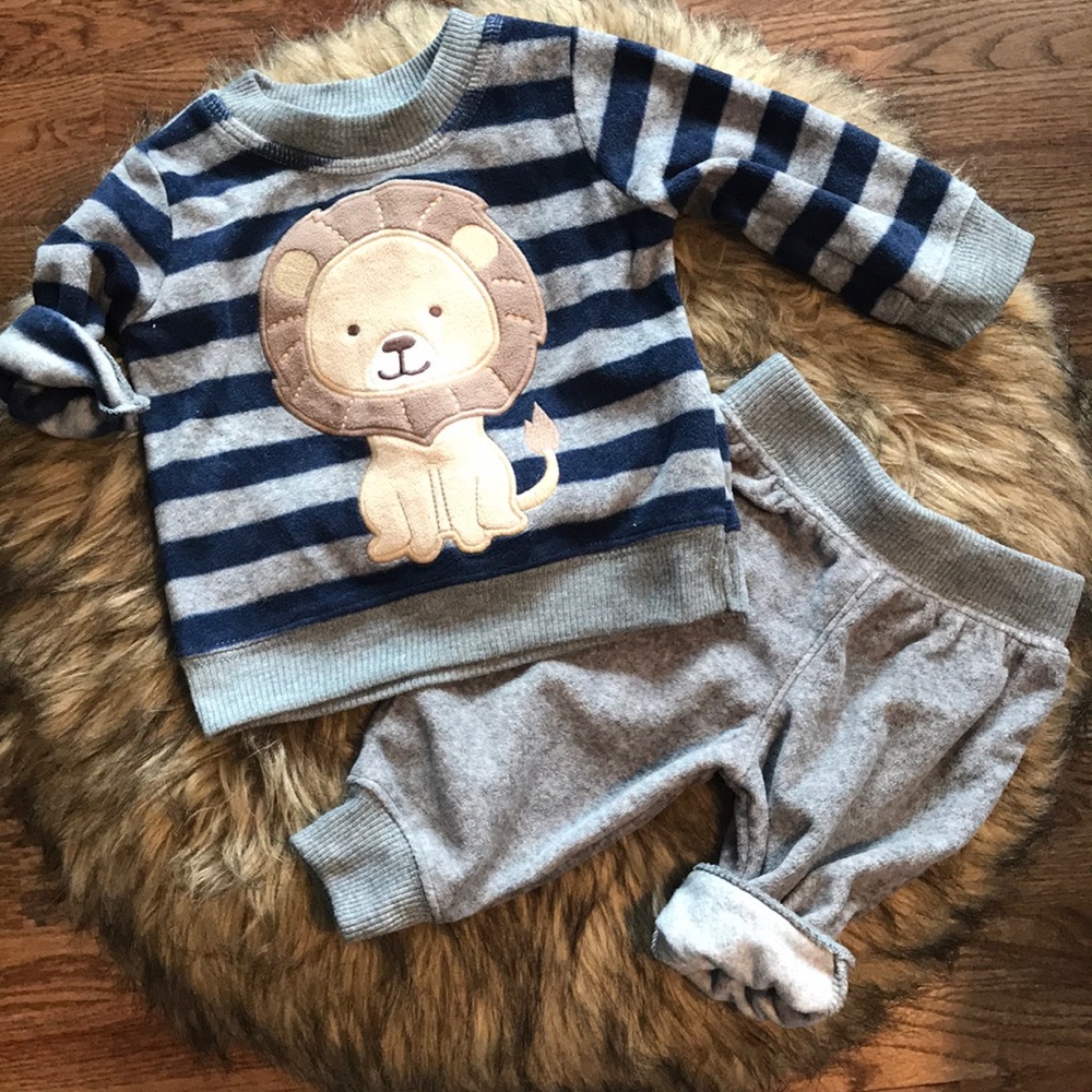 CARTERS Matching Lion Fleece Set. Infant 3m.